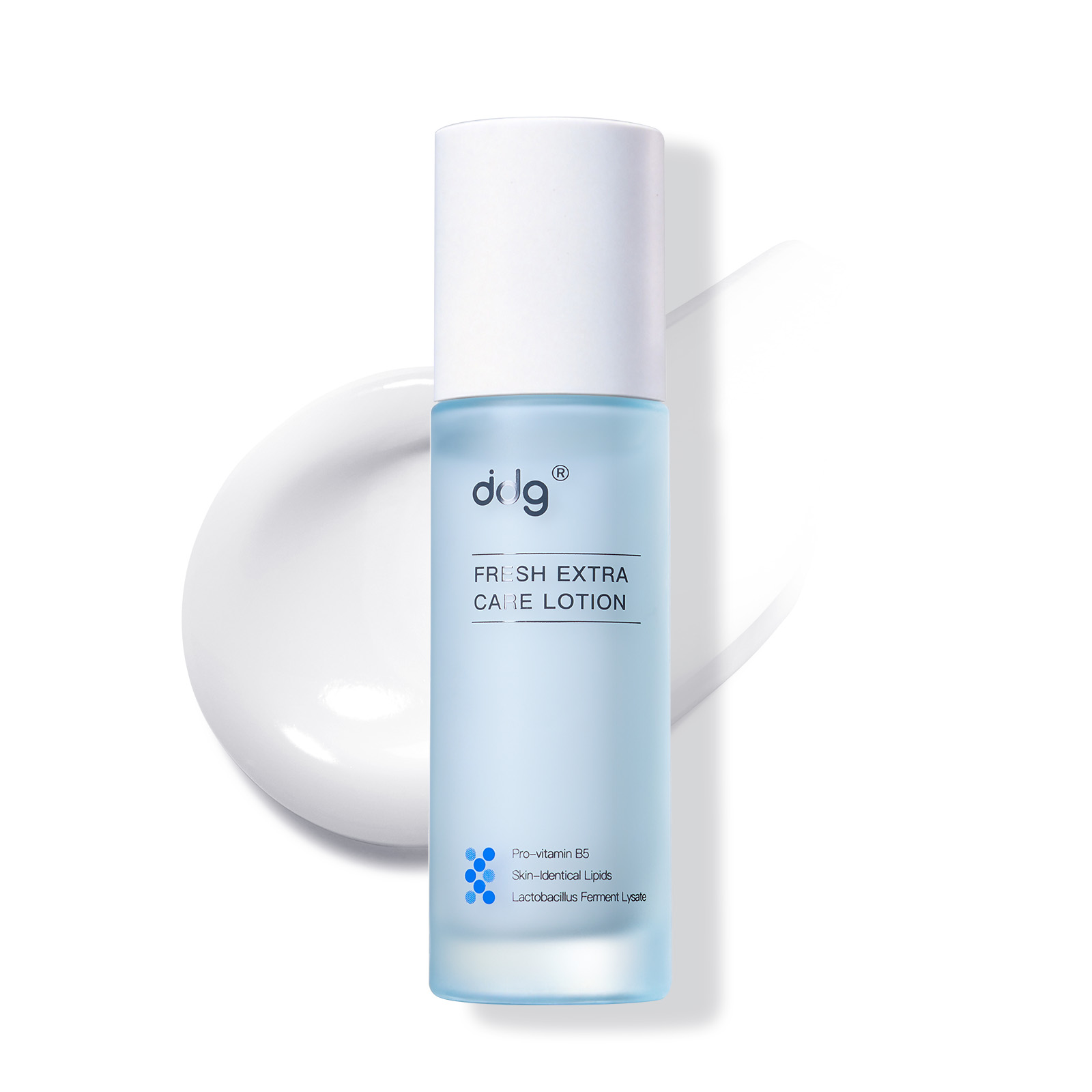ddg Fresh Extra Care Lotion texture — a lightweight calming moisturizer texture that absorbs quickly on irritated skin